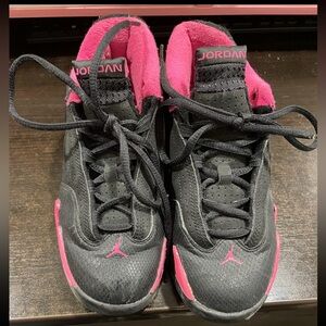 Jordans Black and Pink Jordan Sneakers Girls Size 2Y